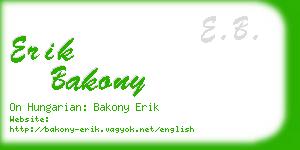 erik bakony business card